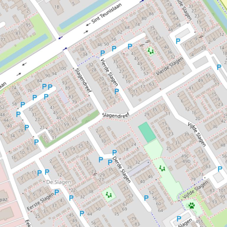 Kaart van de Slagendreef.