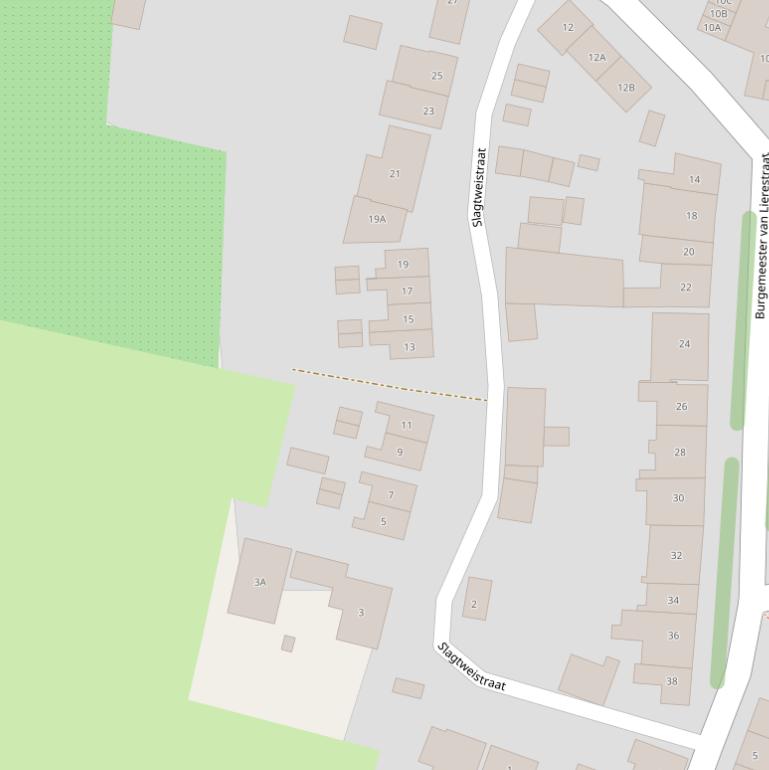 Kaart van de Slagtweistraat.