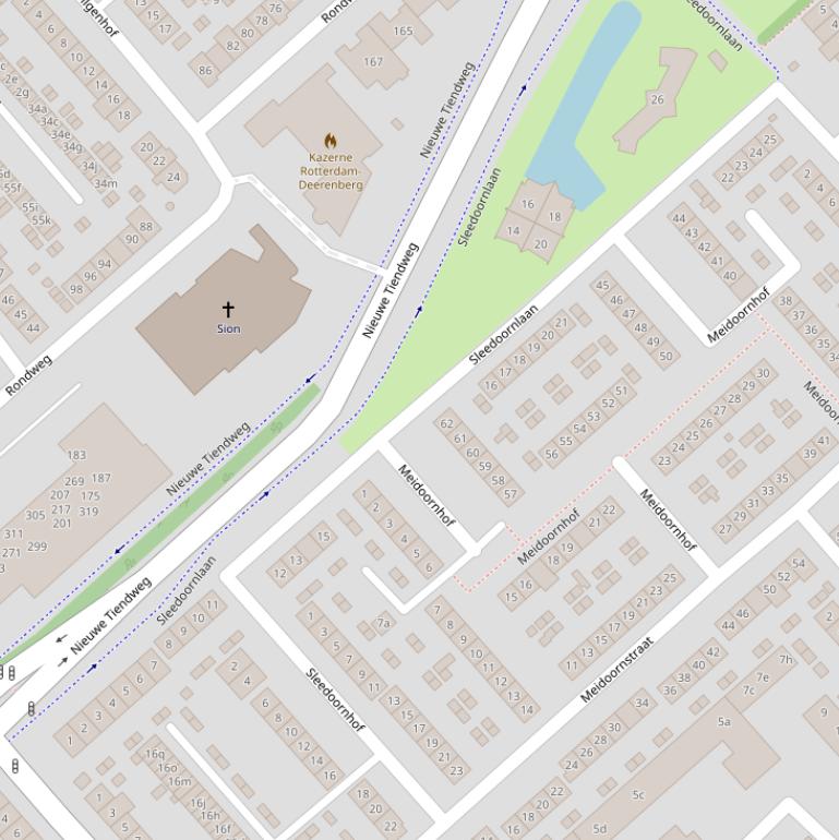 Kaart van de Sleedoornlaan.