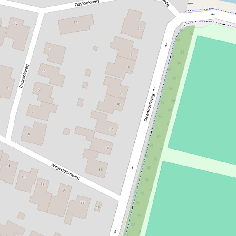 Kaart van de Sleedoornweg.