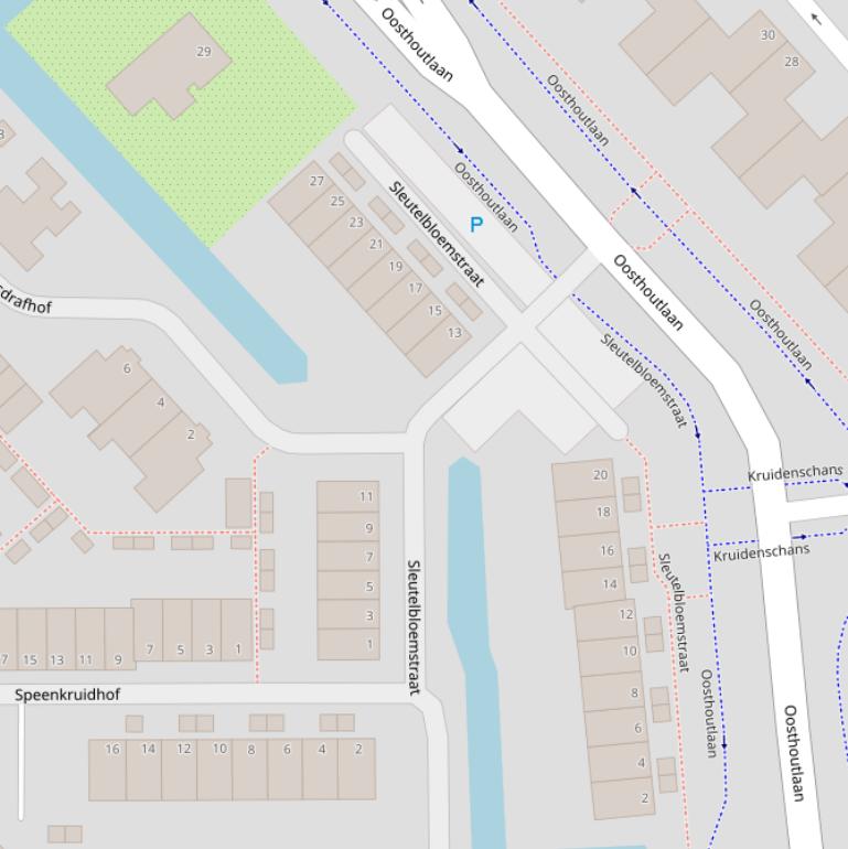 Kaart van de Sleutelbloemstraat.