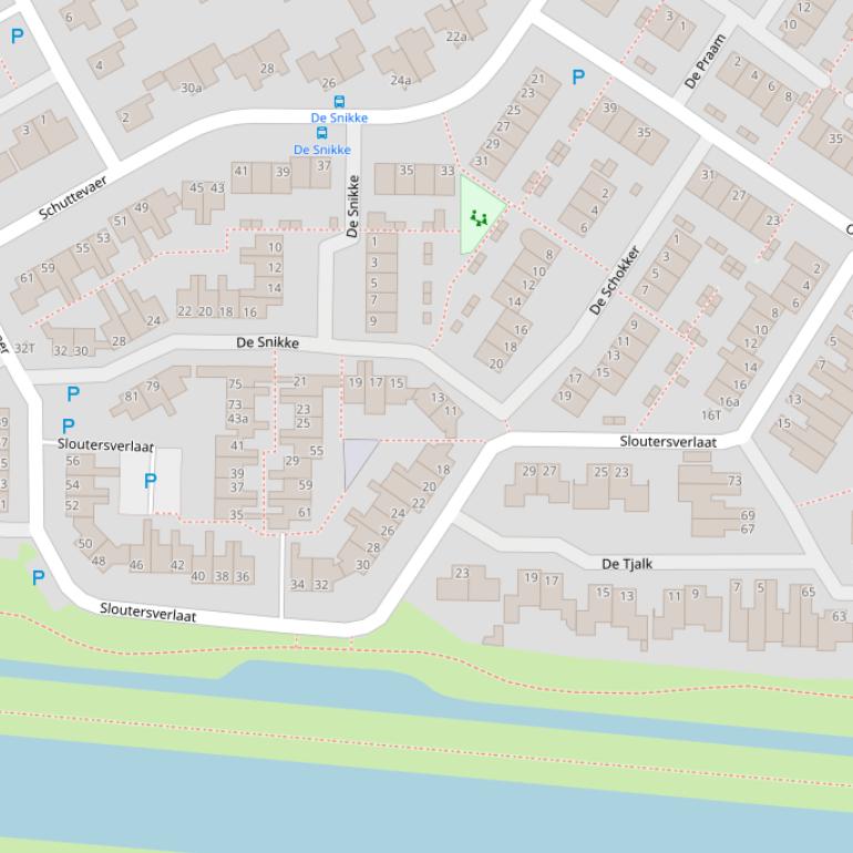 Kaart van  Sloutersverlaat.