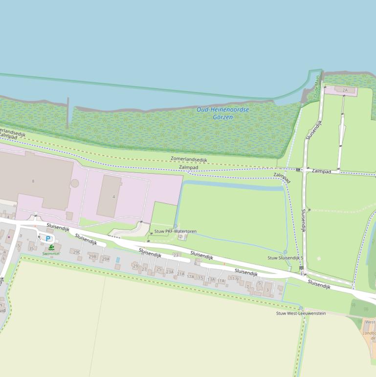 Kaart van de Sluisendijk.