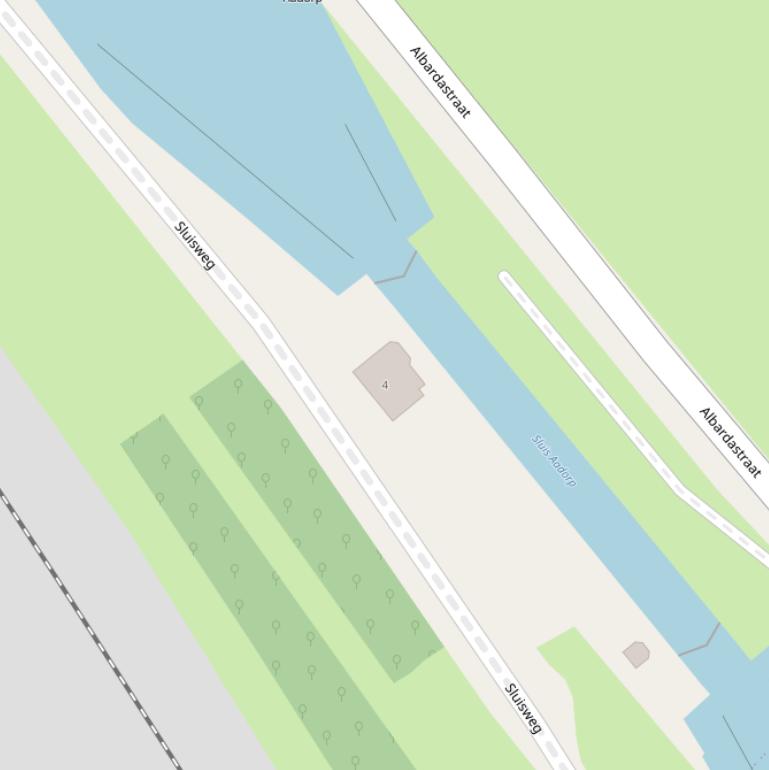 Kaart van de Sluisweg.