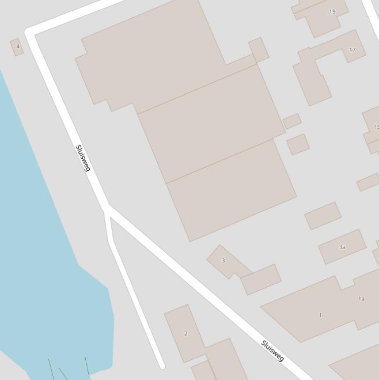 Kaart van de Sluisweg.