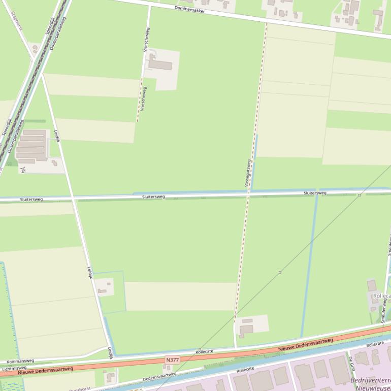 Kaart van de Sluitersweg.