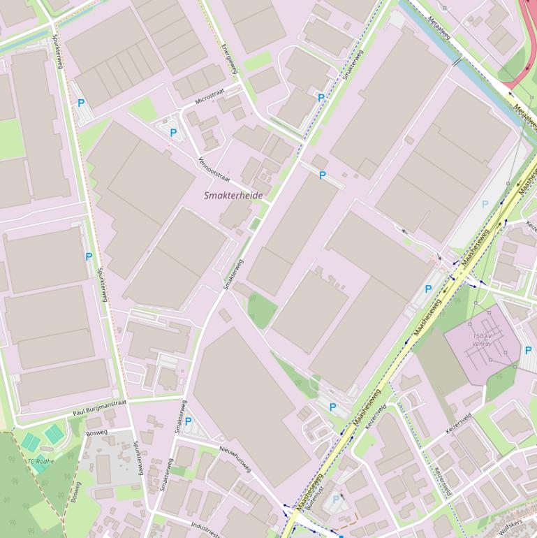 Kaart van de Smakterweg.