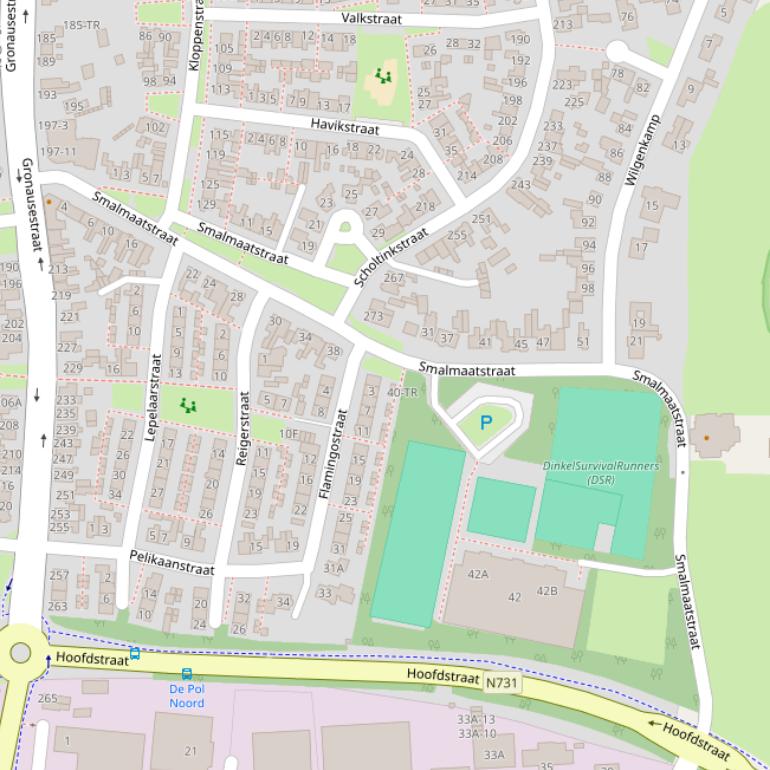 Kaart van de Smalmaatstraat.