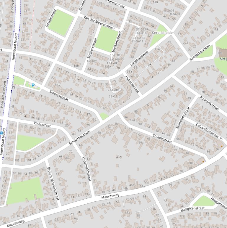 Kaart van de Smeetsstraat.