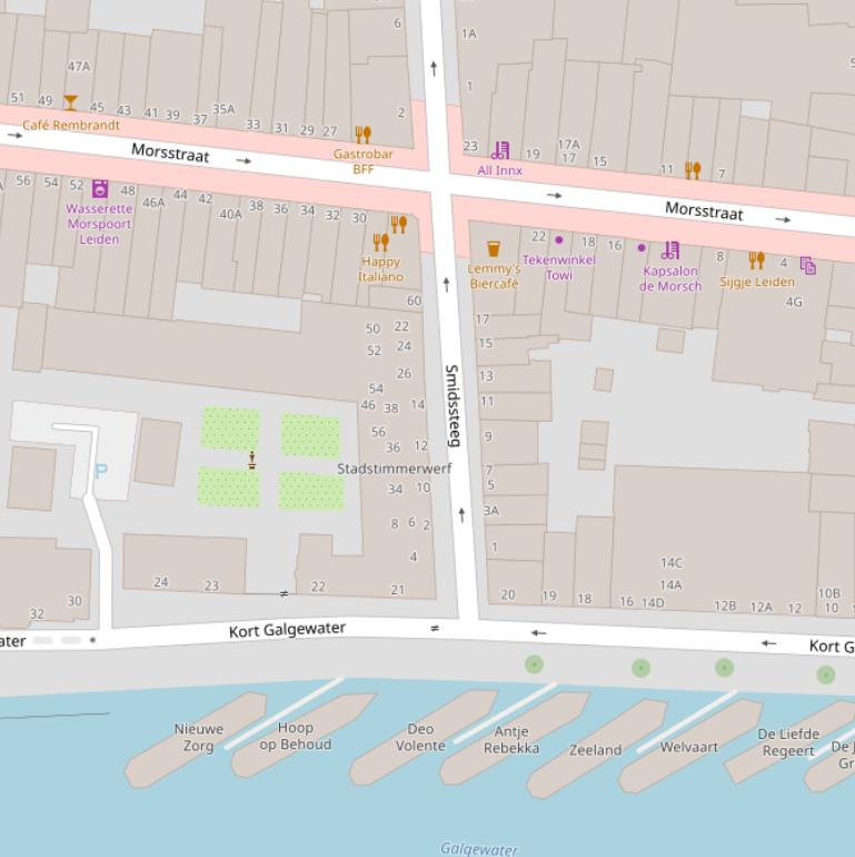 Kaart van de Smidssteeg.