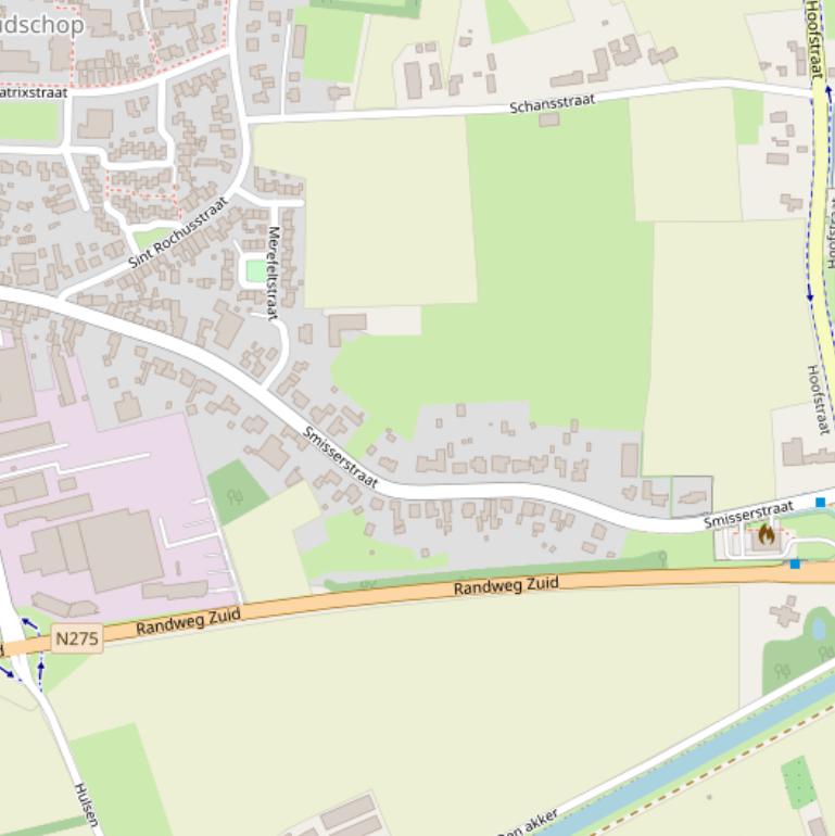 Kaart van de Smisserstraat.