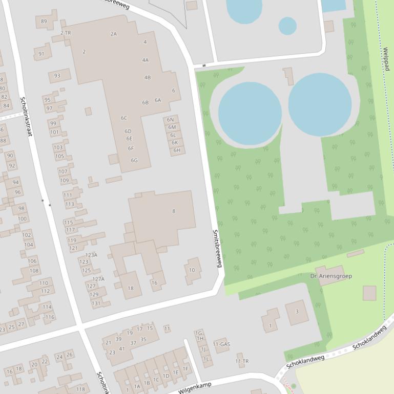 Kaart van de Smitsbreeweg.