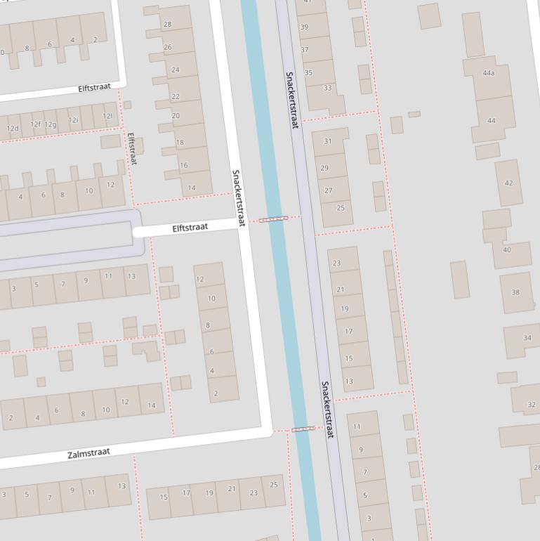 Kaart van de Snackertstraat.