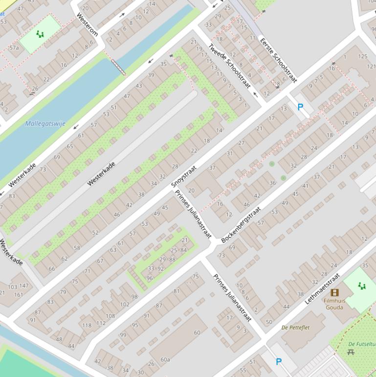 Kaart van de Snoystraat.