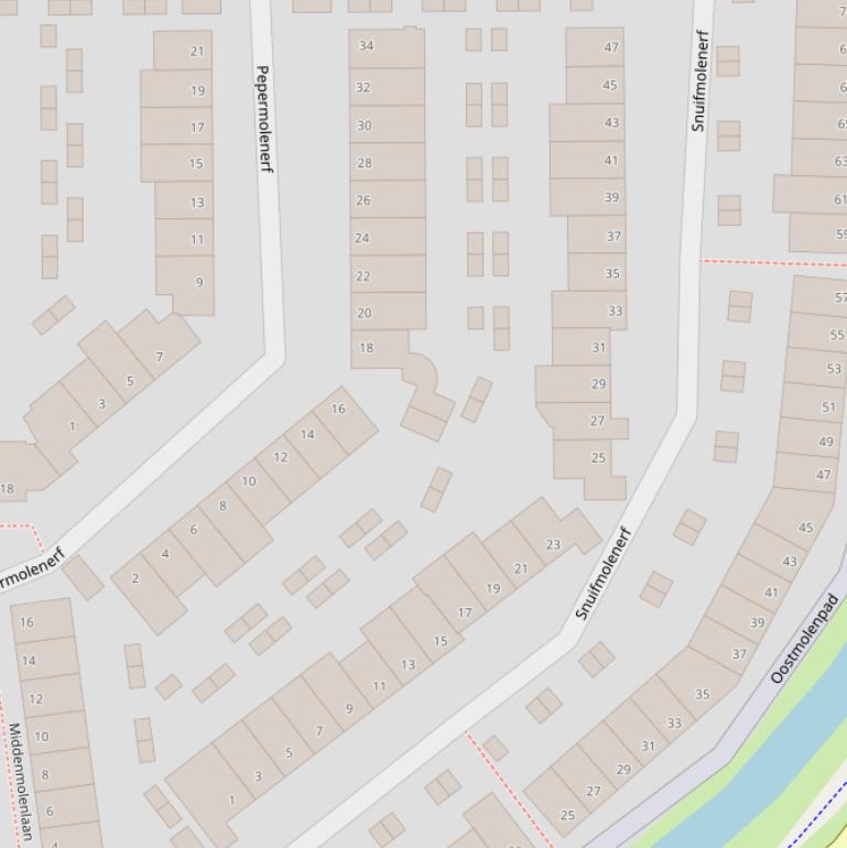 Kaart van het Snuifmolenerf.