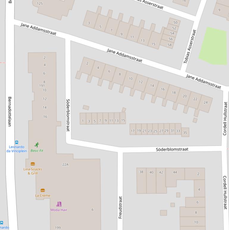 Kaart van de Söderblomstraat.