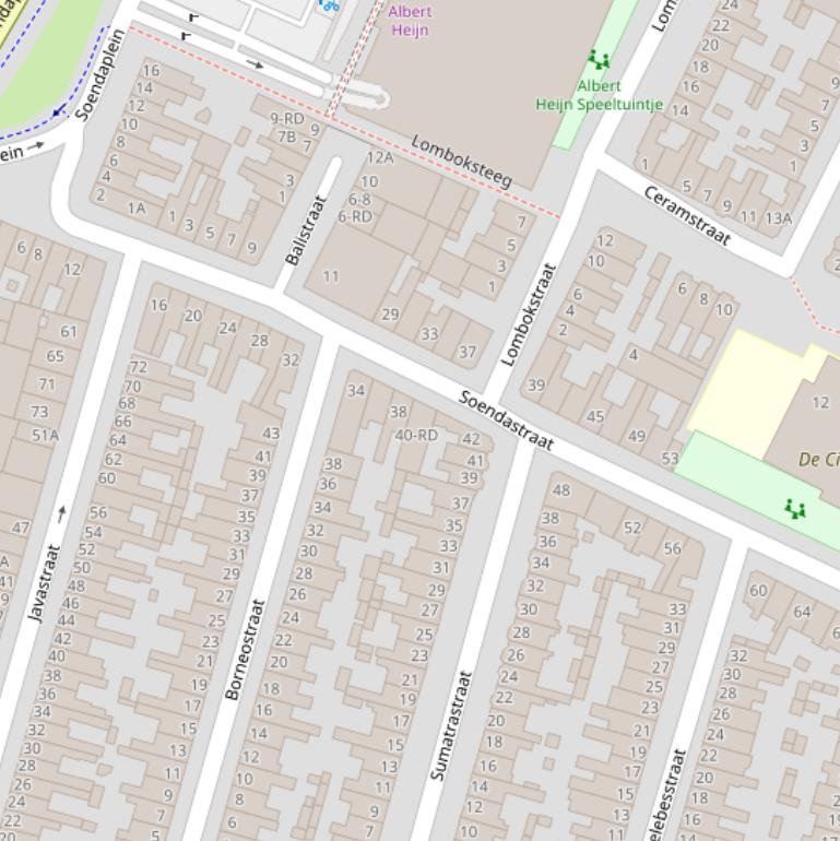 Kaart van de Soendastraat.