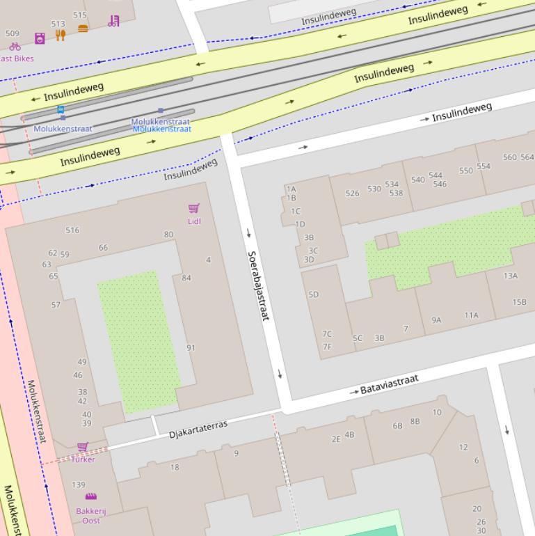 Kaart van de Soerabajastraat.