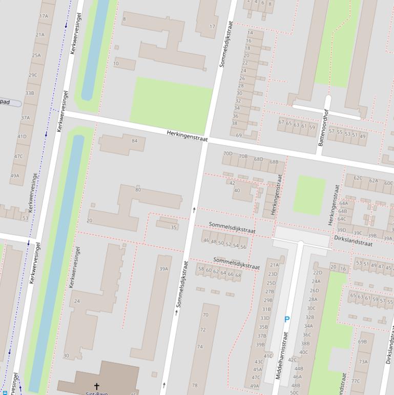 Kaart van de Sommelsdijkstraat.