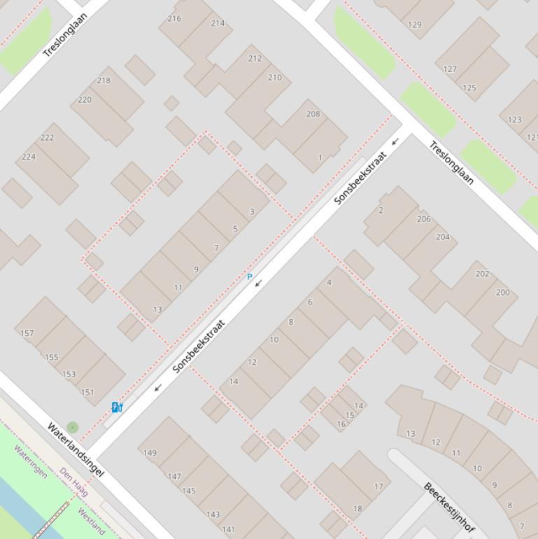 Kaart van de Sonsbeekstraat.