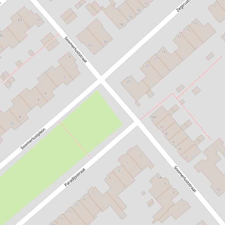 Kaart van de Soomerluststraat.