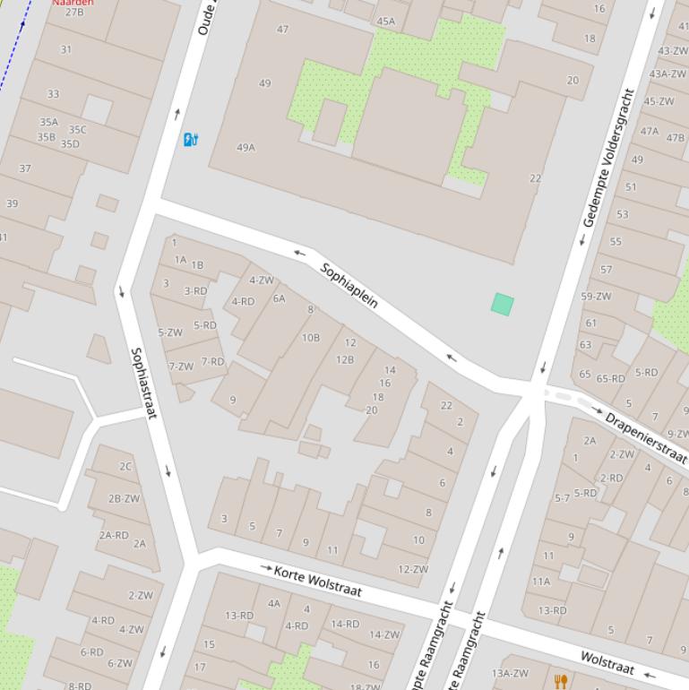 Kaart van het Sophiaplein.