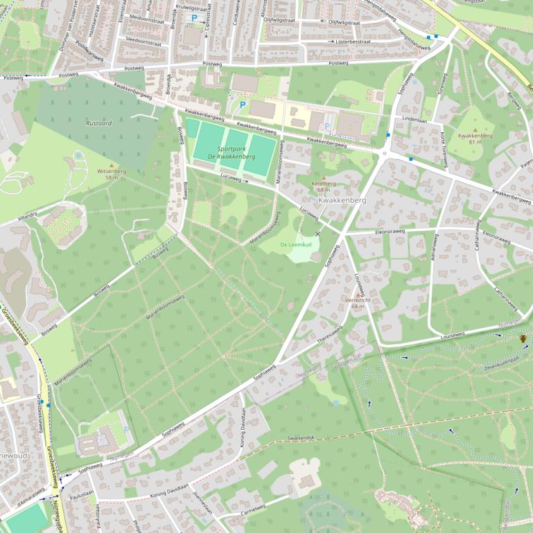 Kaart van de Sophiaweg.