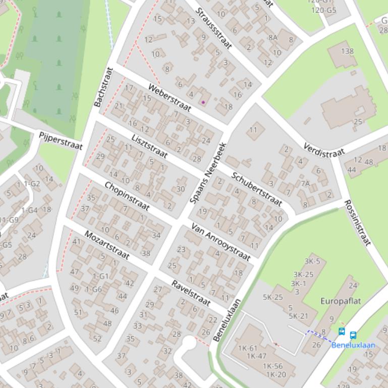 Kaart van  Spaans Neerbeek.