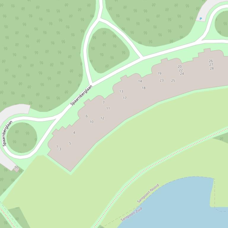 Kaart van de Spaarnberglaan.