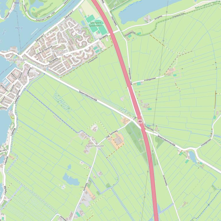 Kaart van de Spaarndammerdijk.