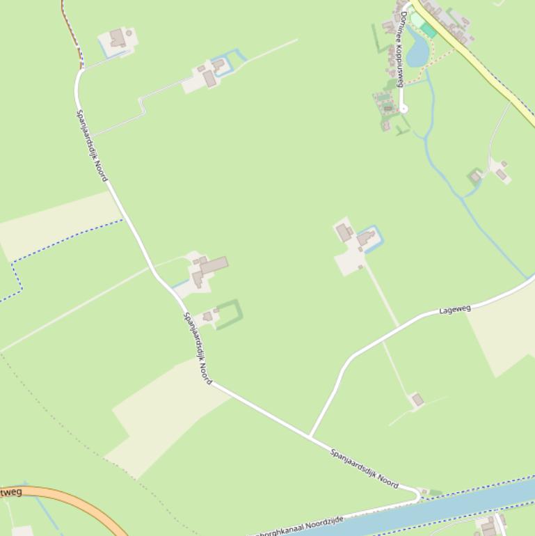 Kaart van  Spanjaardsdijk Noord.