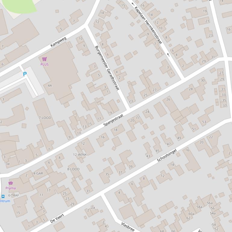 Kaart van de Spanjestraat.