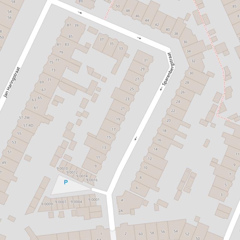 Kaart van de Sparenbergstraat.