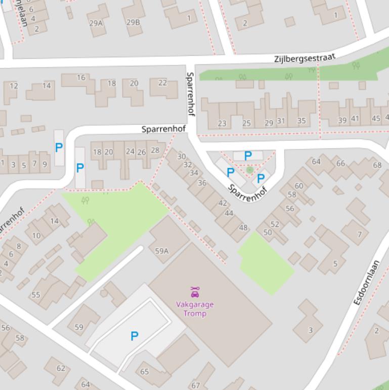 Kaart van de Sparrenhof.