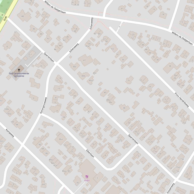 Kaart van de Sparrenlaan.