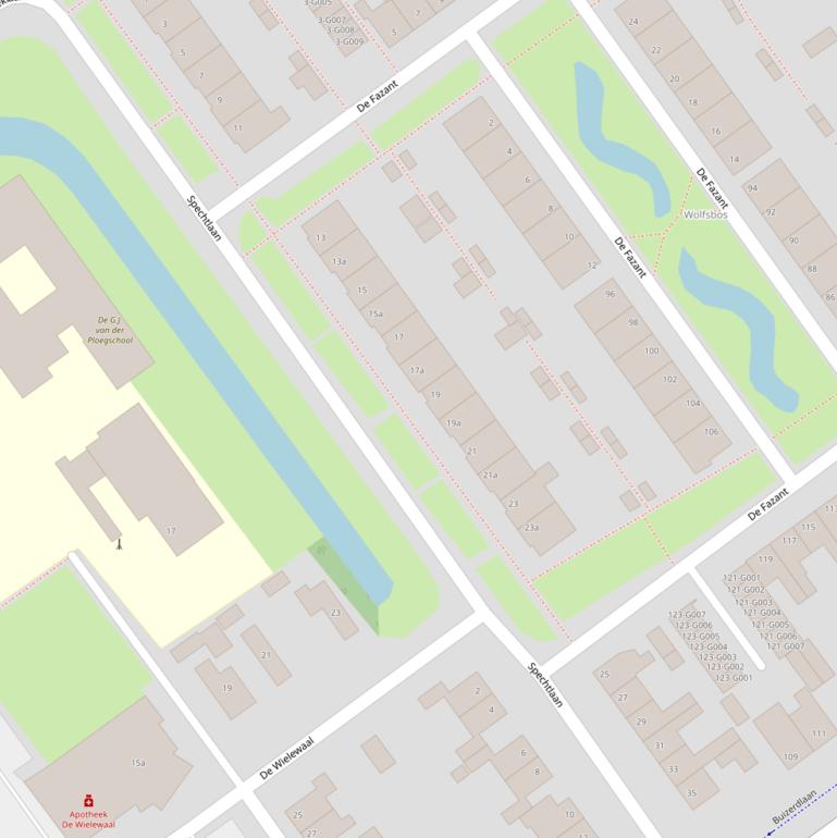 Kaart van de Spechtlaan.