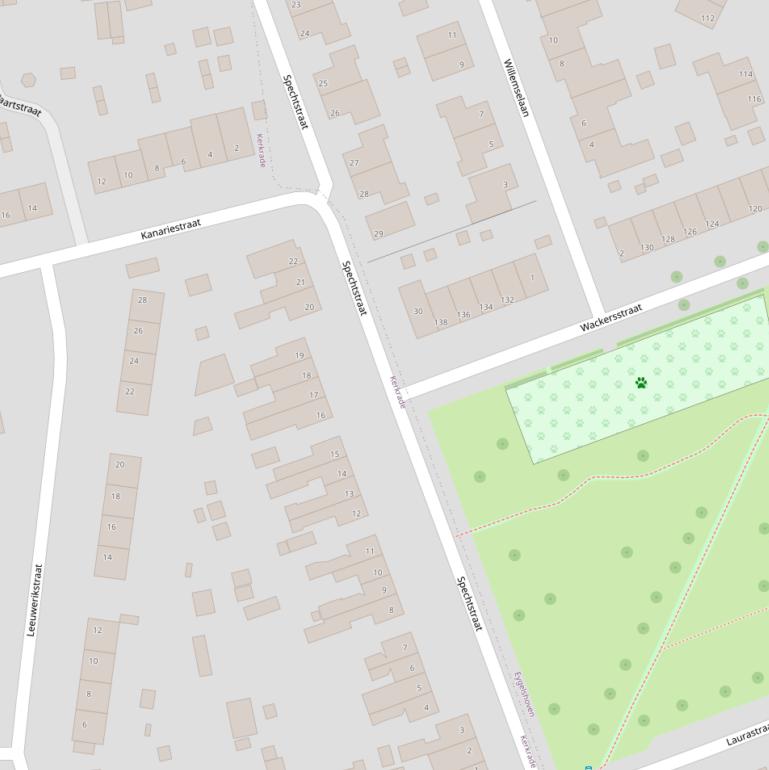 Kaart van de Spechtstraat.