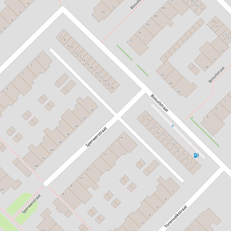 Kaart van de Sperwerstraat.