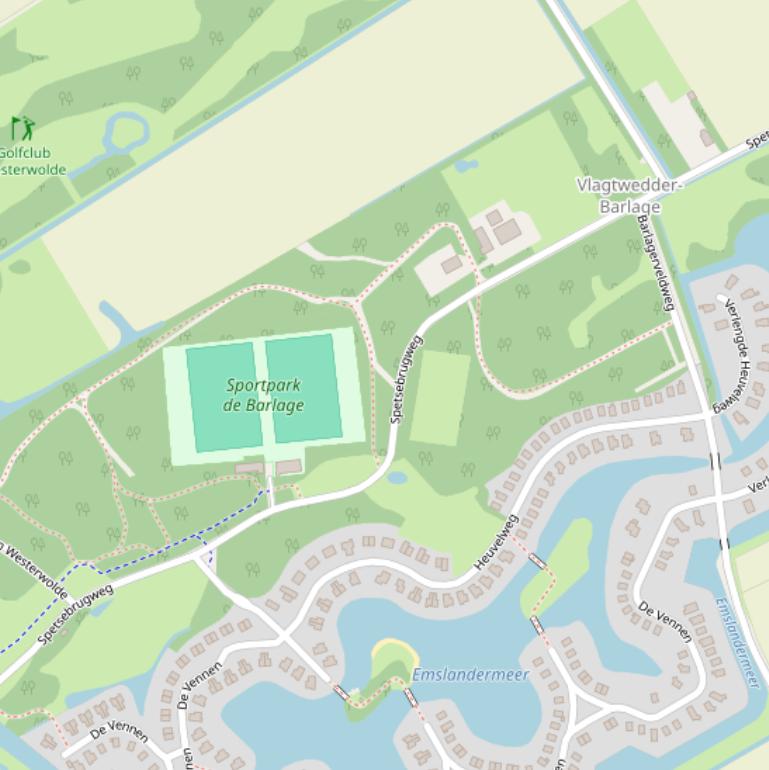 Kaart van de Spetsebrugweg.