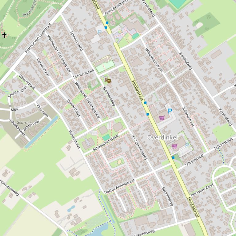 Kaart van de Spinnersweg.