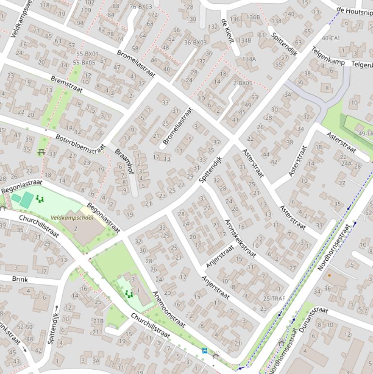 Kaart van de Spittendijk.