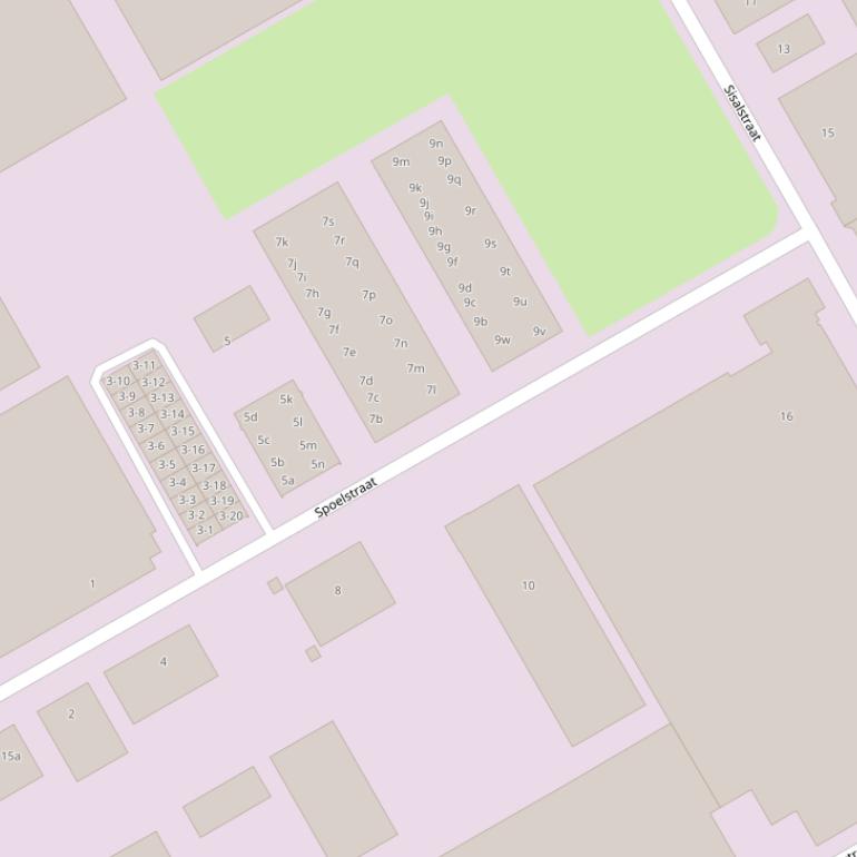 Kaart van de Spoelstraat.