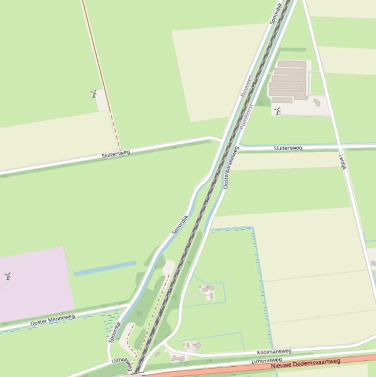 Kaart van de Spoordijk.