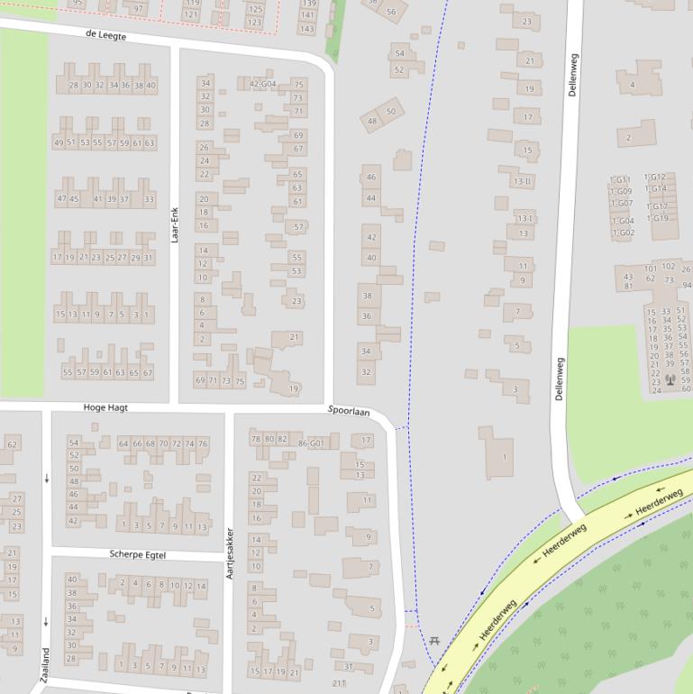 Kaart van de Spoorlaan.