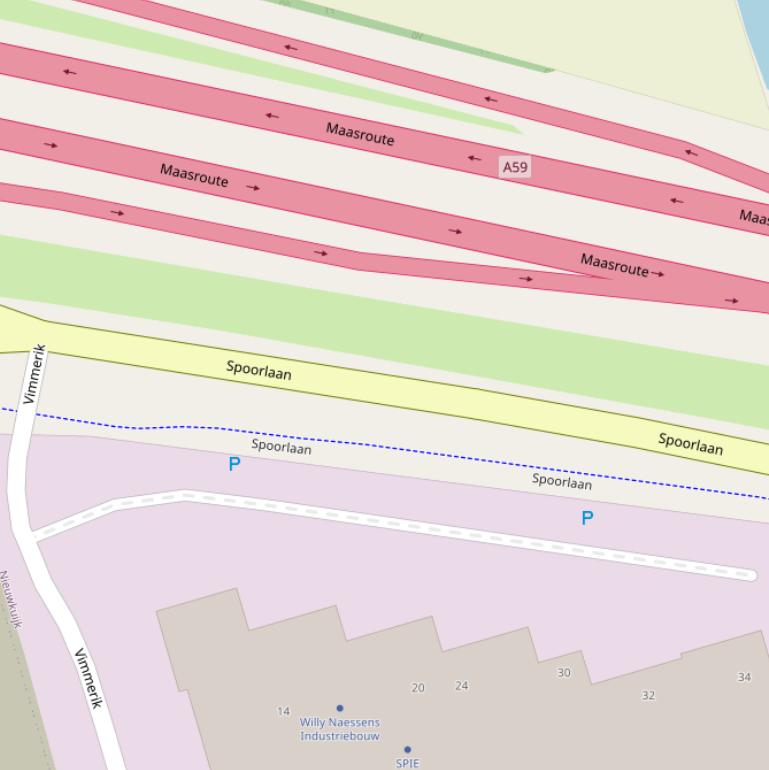 Kaart van de Spoorlaan.