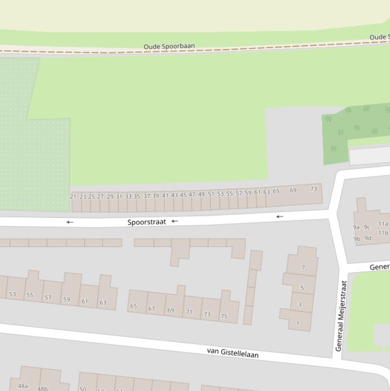 Kaart van de Spoorstraat.