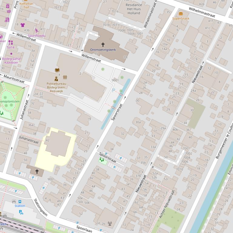 Kaart van de Spoorstraat.