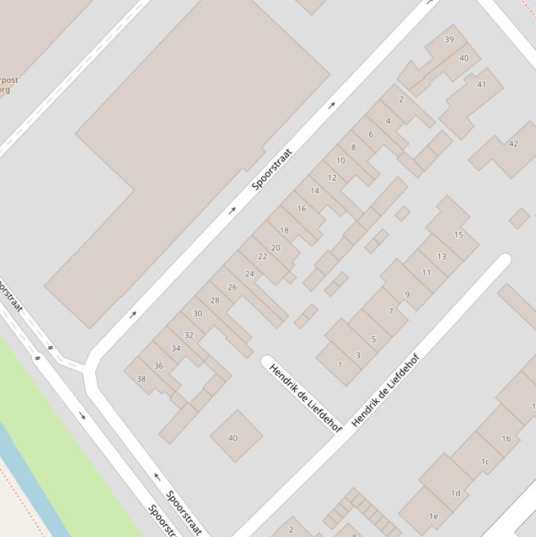 Kaart van de Spoorstraat.