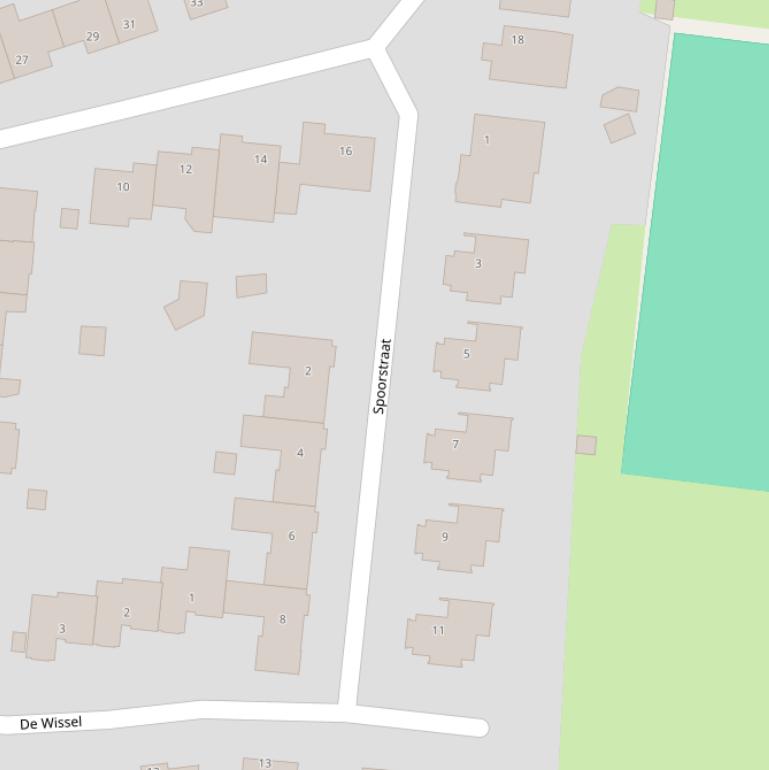 Kaart van de Spoorstraat.