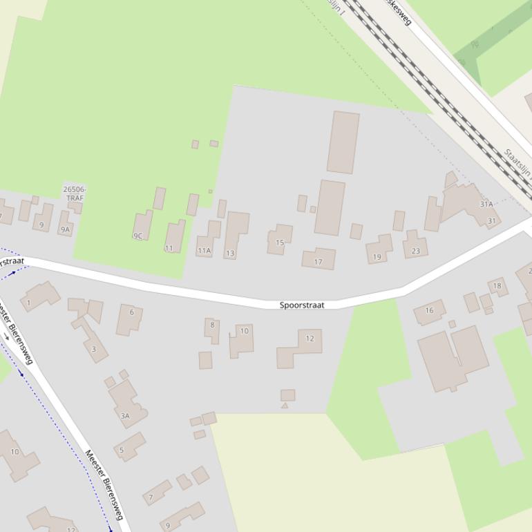 Kaart van de Spoorstraat.